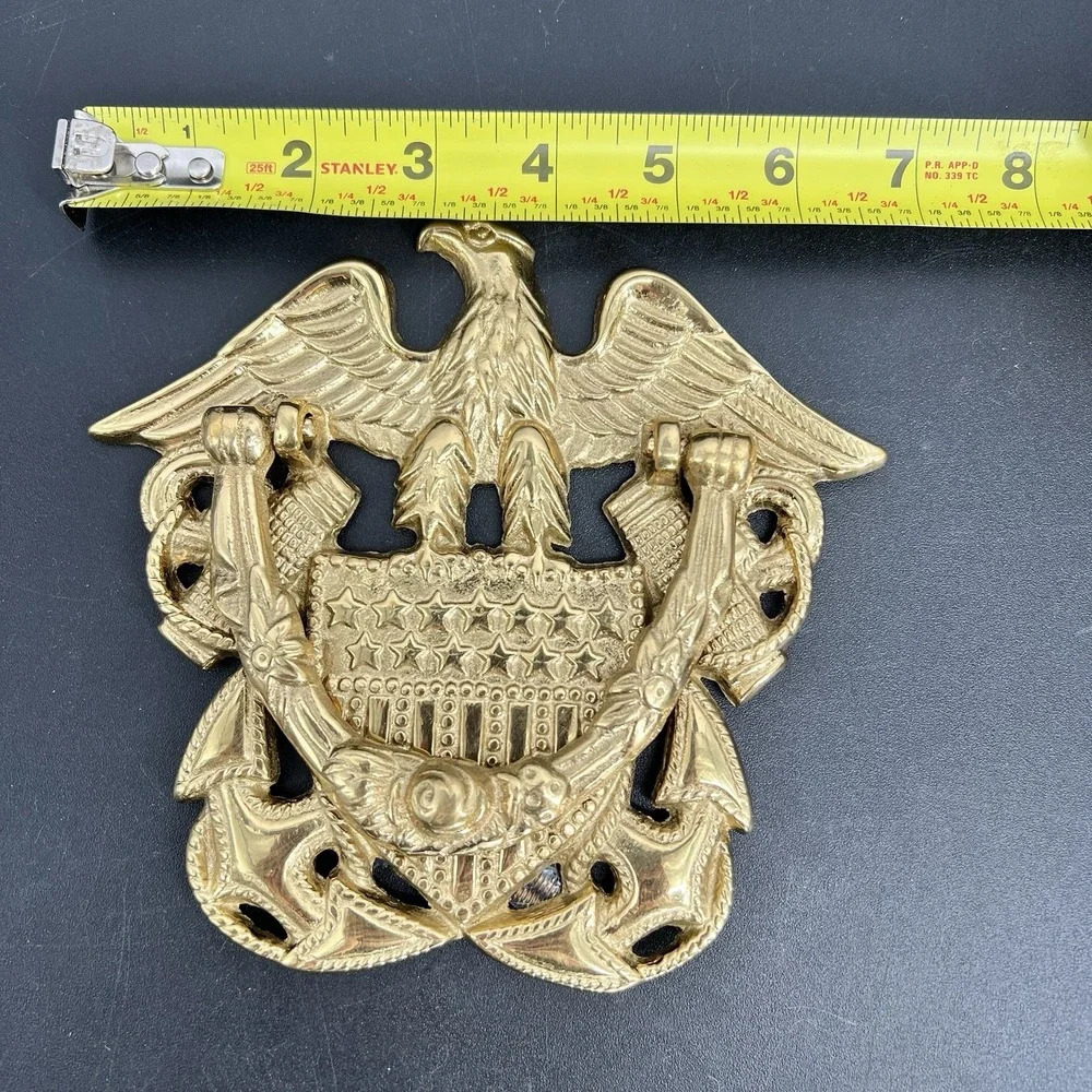 Solid Brass Eagle Door Mount Knocker Patriot American Patriotic America Stars